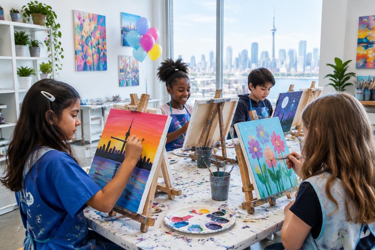 Children enjoying Paintbox Party Studio
